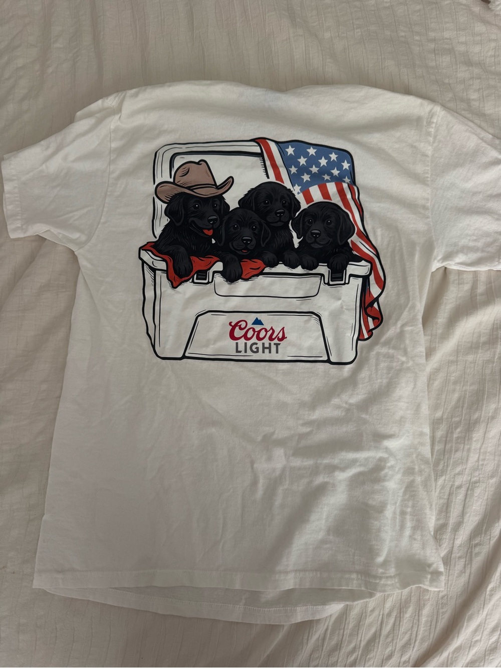 Black Puppies and American Flag Coors Light Tee